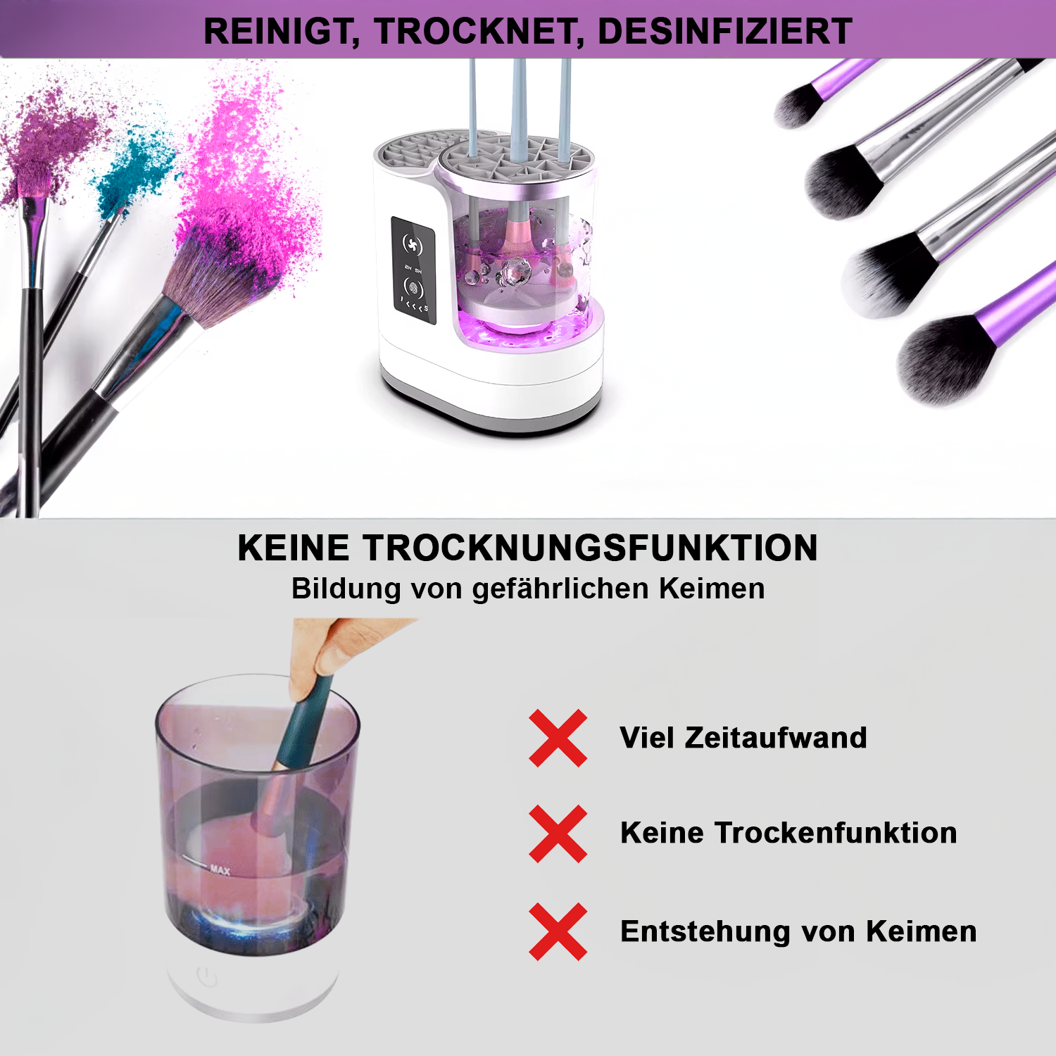 Muniva BrushBuddy - Pinselreiniger + Trockenfunktion